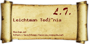 Leichtman Teónia névjegykártya